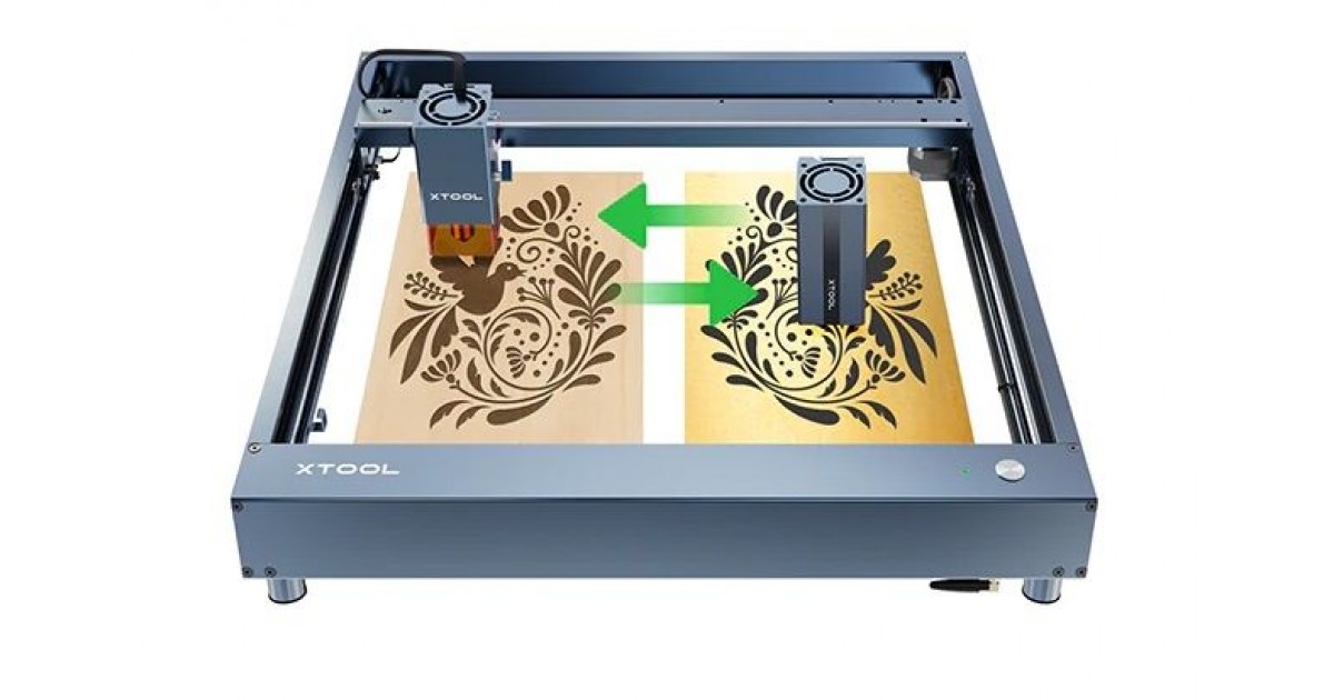 xTool D1 Pro 2.0 Laser & Engraver Machine with Deluxe Screen Print Kit - Grey - 20W +