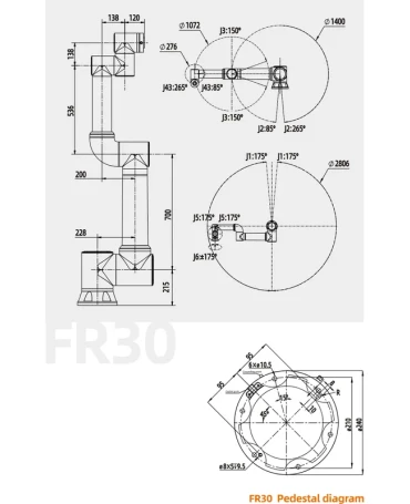 FAIRINO FR30: 6-Axis Industrial Cobot Arm, 30kg Payload,  <span>±0.1mm </span>Repeatability - 5