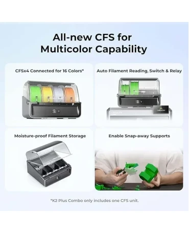 Creality K2 Plus Combo 3D Printer: w/ 350mm Build Volume, Next-Gen Direct Drive Extruder, Dual Cameras, High Printing Speed and Multi-Color Support (CFS) - 7