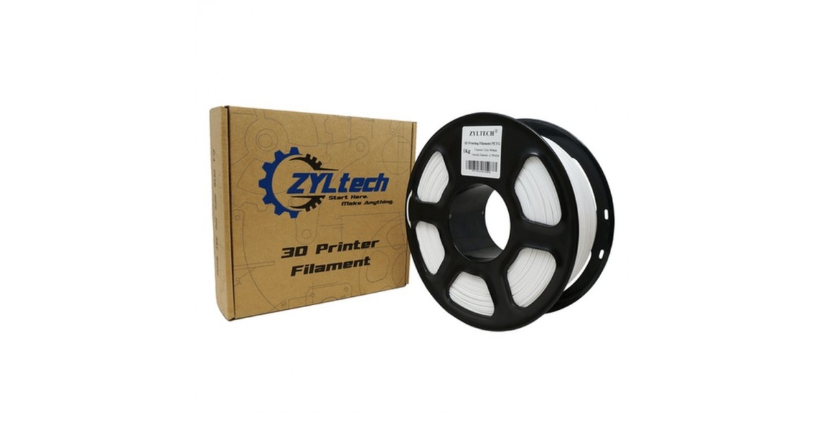 Zyltech White PETG 3D Printer Filament 1.75mm - 1 kg: Buy or Lease at  Top3DShop