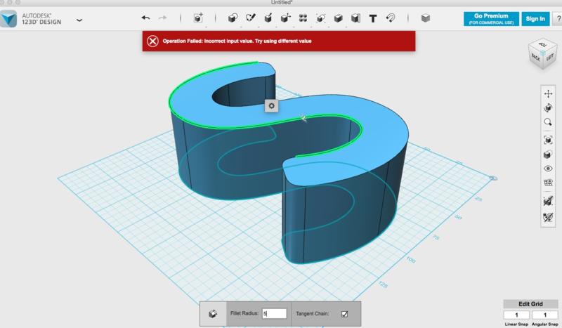 extend the grid in autodesk 123d design