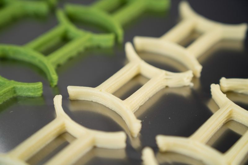 Sample models printed by the FELIX food 3D printer.