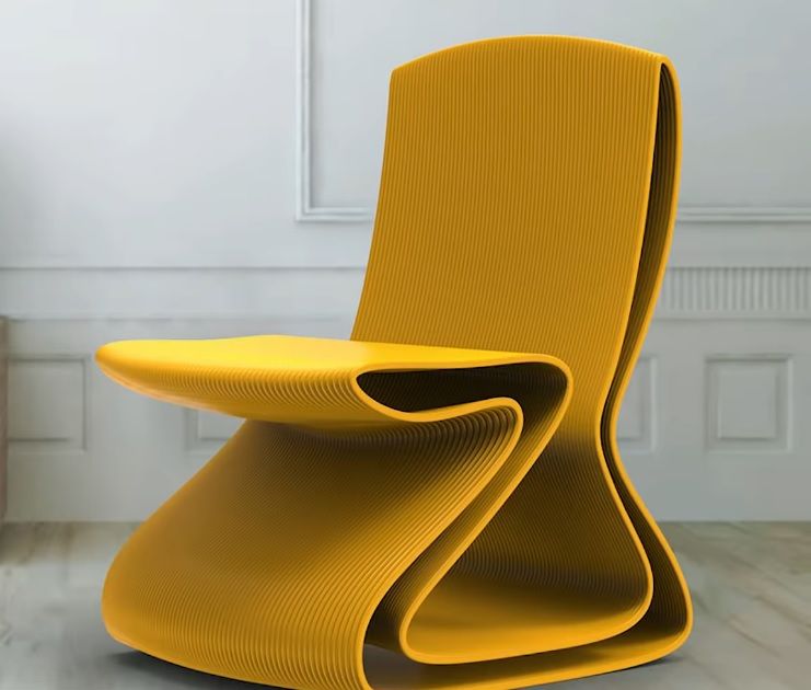 A chair printed with the PioCreat G12 3D printer.