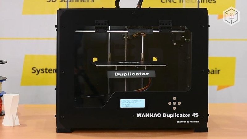 Wanhao 4S Duplicator 3D Printer, Case Dual Extruder, Metal Frame, Black
