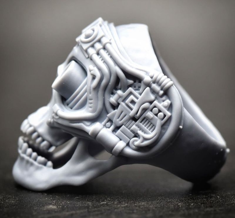 a grey ring model printed on the Anycubic Photon D2