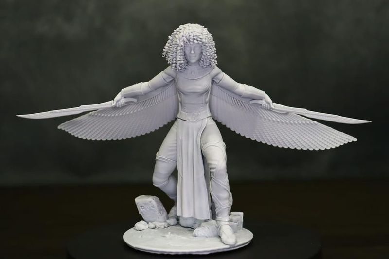 a white model printed on the Anycubic Photon D2