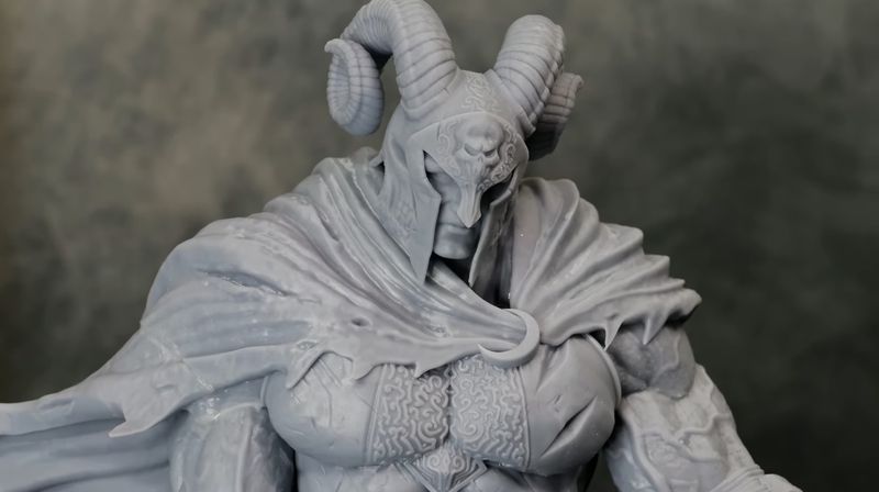 a grey model printed on the Anycubic Photon M3 Premium