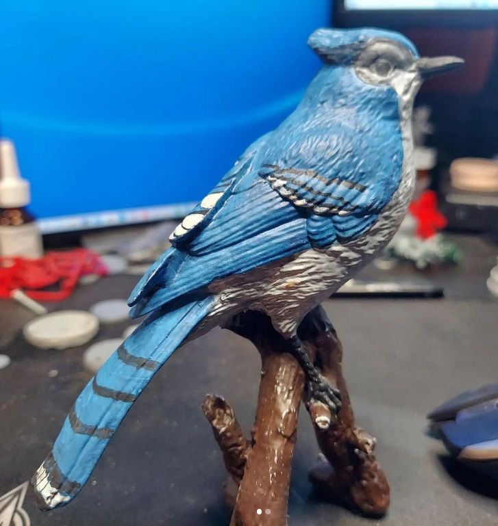 a bird model printed on the Anycubic Photon Mono 4K