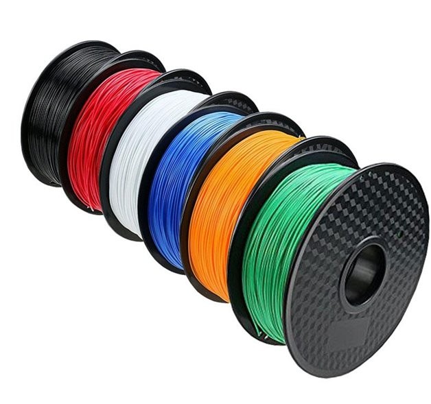 different colors filament spools