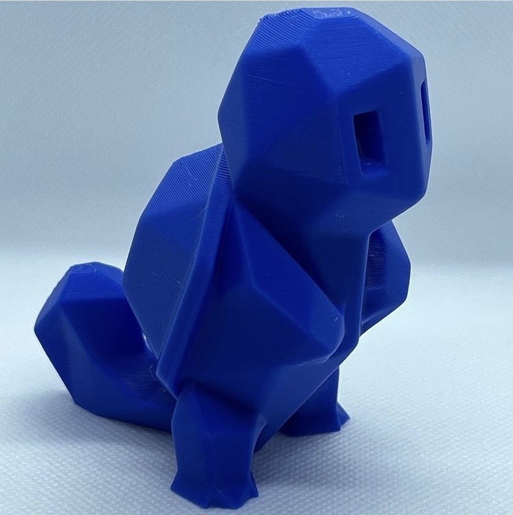 a blue model printed on the Creality Ender-3 S1 Pro 3D printer