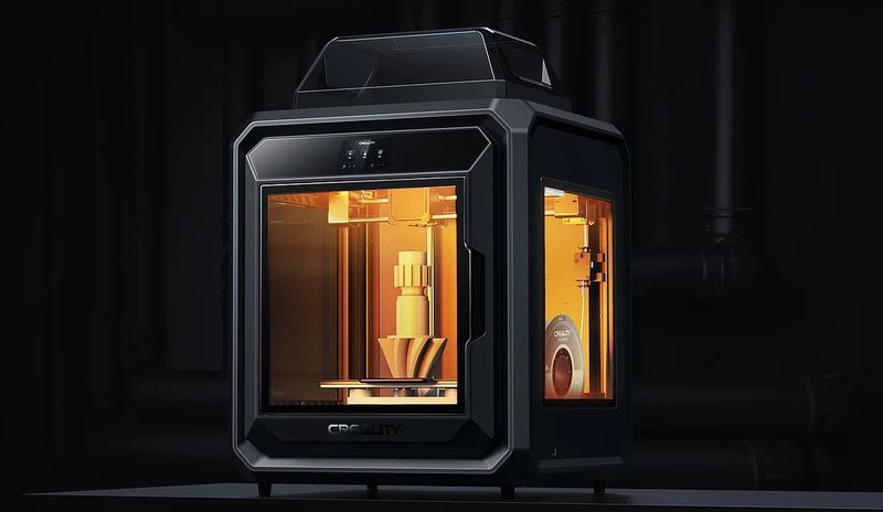 A demonstration of the heated build chamber of the Creality Sermoon D3 3D printer.
