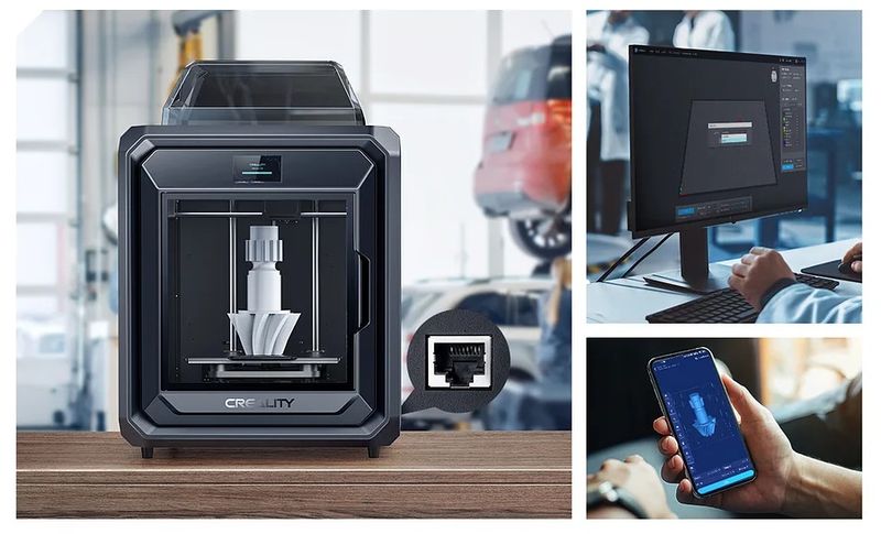 The connectivity options introduced by the Creality Sermoon D3 3D printer.