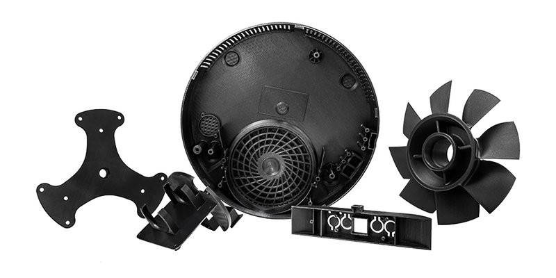 ein anderes schwarzes Modell, gedruckt mit dem Flashforge Creator 4 3D-Drucker