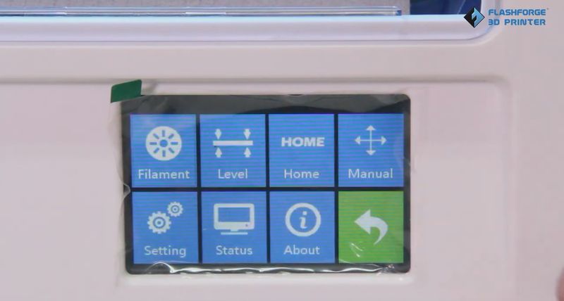 a printer controls on the Flashforge Dreamer NX
