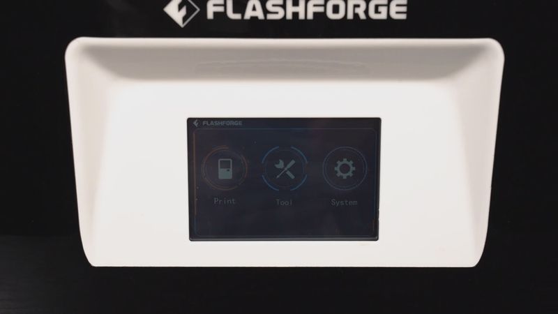 a printer controls on the Flashforge Focus 8.9
