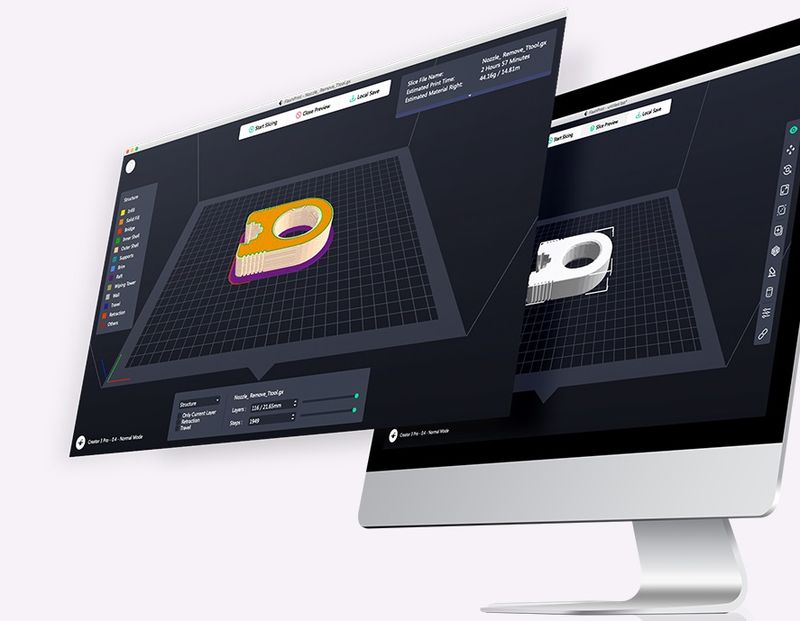 eine Flashprint-Slicer-Software auf dem Flashforge Guider 3 Plus