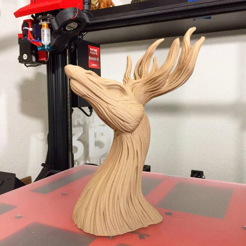 printed a cool Stagroot model at 0.24mm layer height with Wood Fill PLA