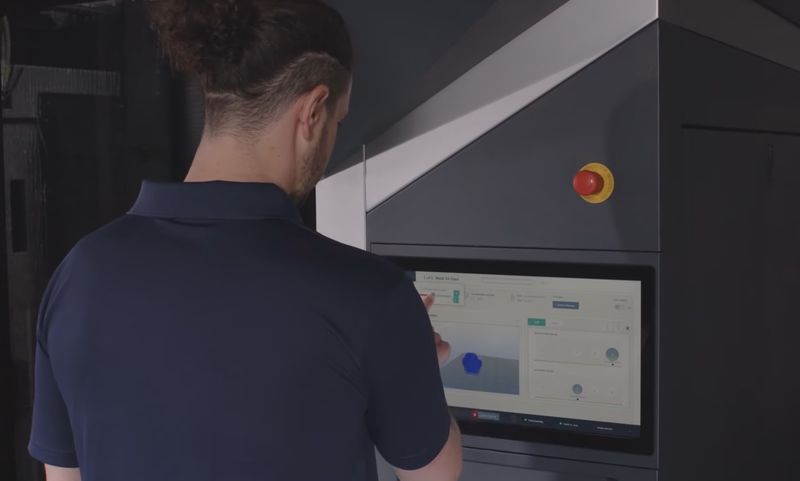 a printer controls on the Massivit 10000 3D printer