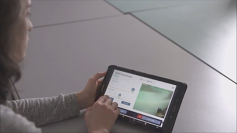 a control tablet on the Massivit 1800 3D printer