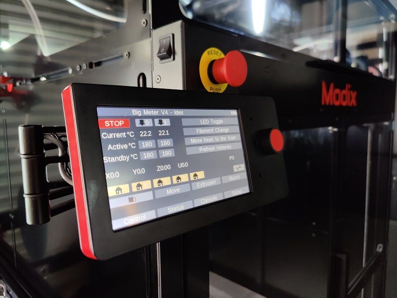 a printer controls on the Modix BIG-120Z V4