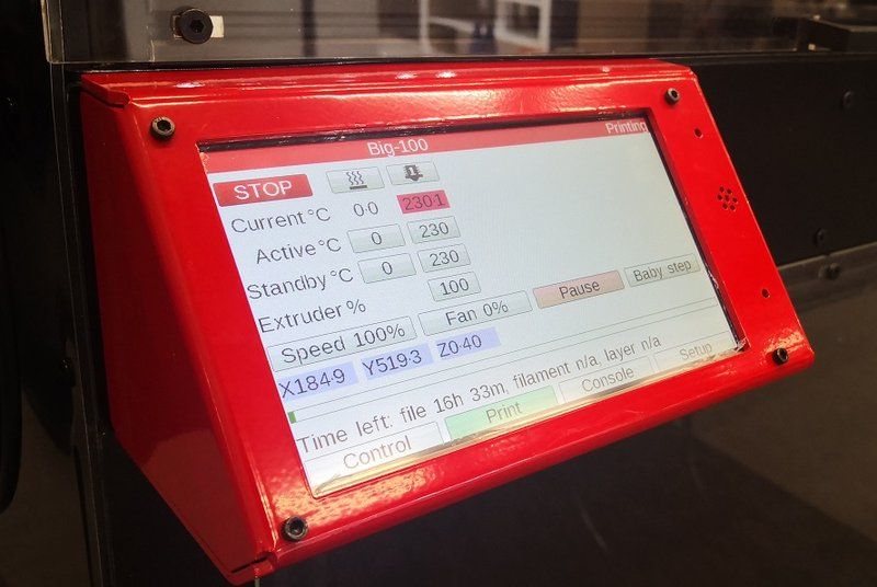 a printer controls on the Modix BIG-180X V4