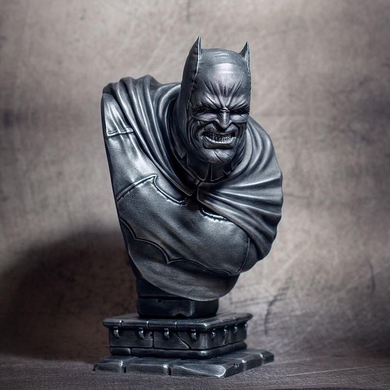 This Batman bust highlights the good print quality achievable with the printers. Look how elaborate and smooth it is.