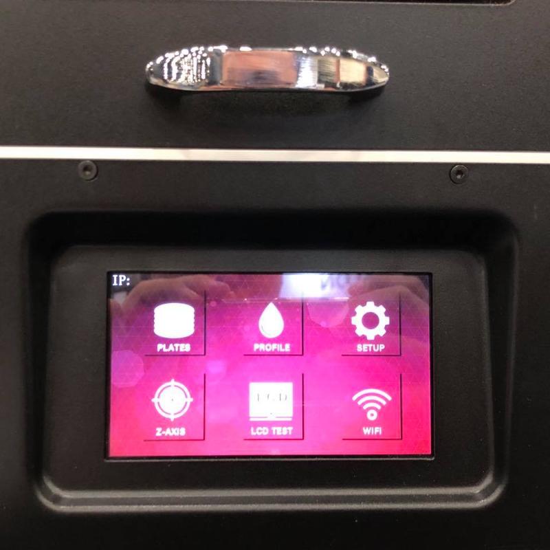 the onboard LCD touchscreen of the Phrozen Shuffle 3D Printer