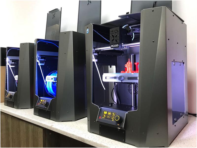 three Picaso 3D Designer X Pro 3D printers
