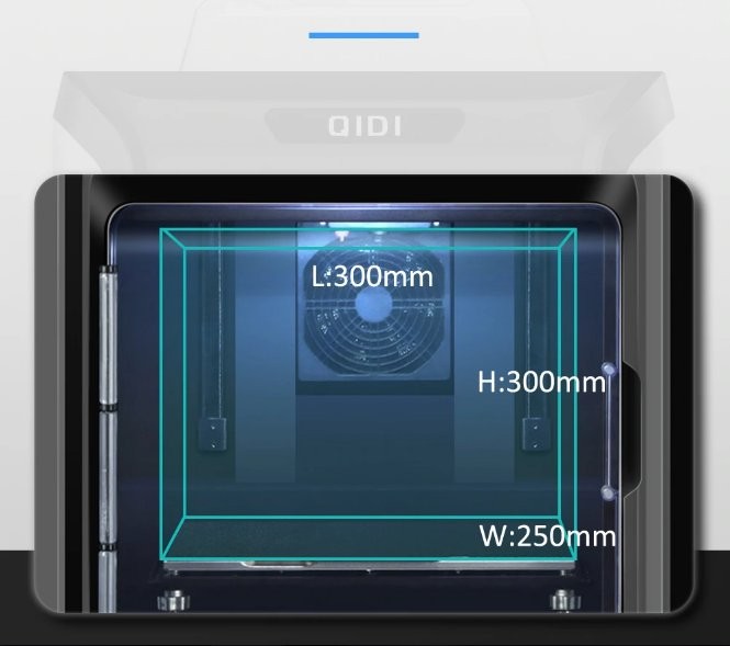 un volumen de construcción en la impresora 3d QIDI Tech X-CF Pro