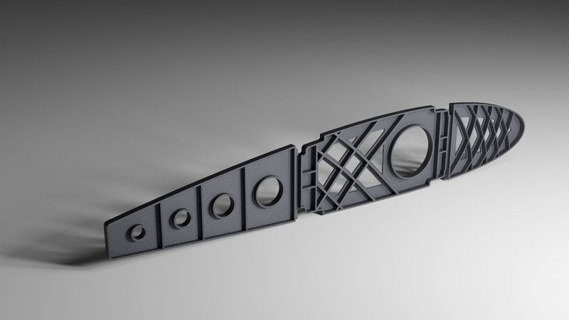 A sample Carbon PEEK model printed on the Roboze ARGO 1000 3D printer.