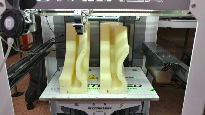 the model printed on the Stacker S2 Industrial Grade 3D Printer