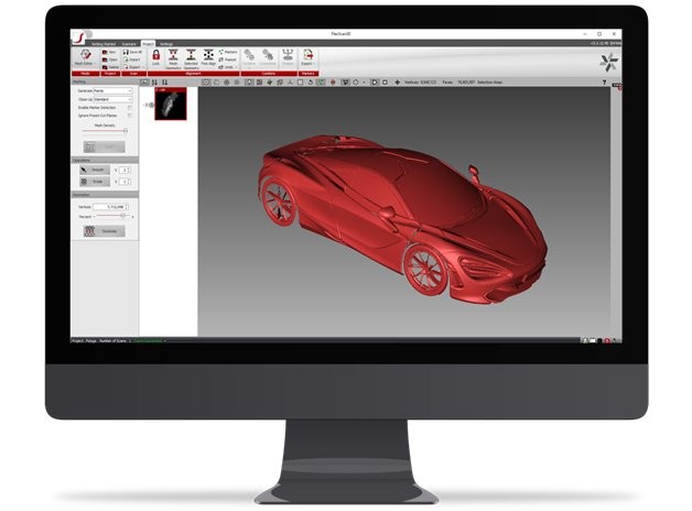 a flexscan3D software on the Polyga S1 wide