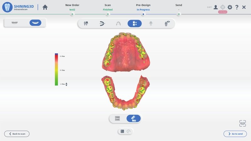 a software use on the Shining 3D Aoralscan 3 3D scanner