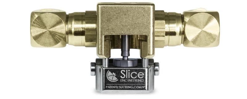 The Mosquito Liquid hotend by Slice Engineering with fittings.