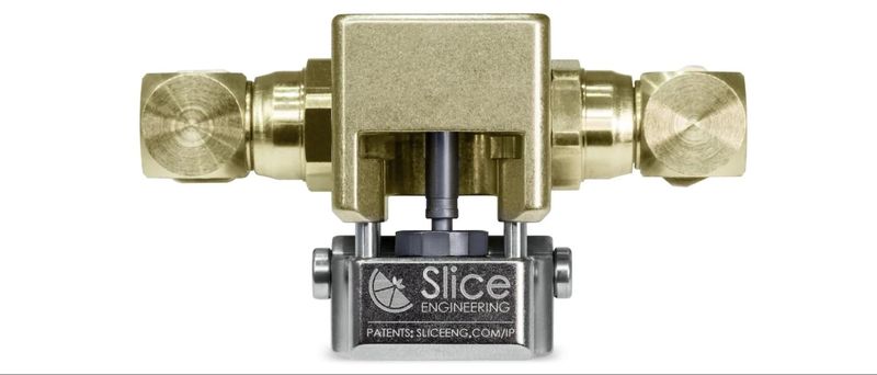 The Mosquito Liquid hotend by Slice Engineering with fittings.