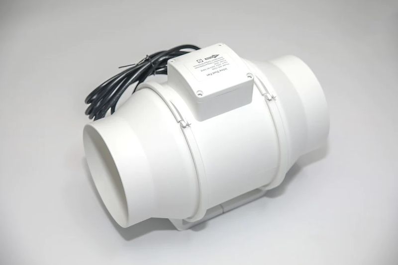 A spare inline dust fan for the Gweike Cloud Basic II 50W laser cutter and engraver.