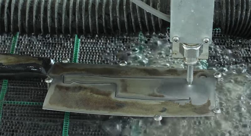a metal model cut on the WAZER Waterjet
