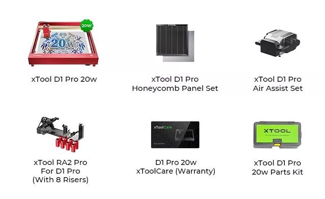 xTool D1 Pro 20W laser machine kit