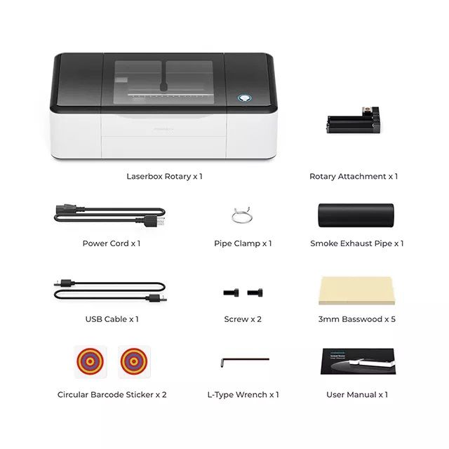 xTool Laserbox Rotary 40W with Smart Smoke Purifier kit