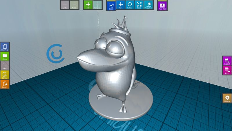 The printer software works with 3D models in .OBJ, .STL, .CWPRJ formats, and is available for OS Windows. Mac OS X and Linux users will need to use a “virtual machine” or software. 