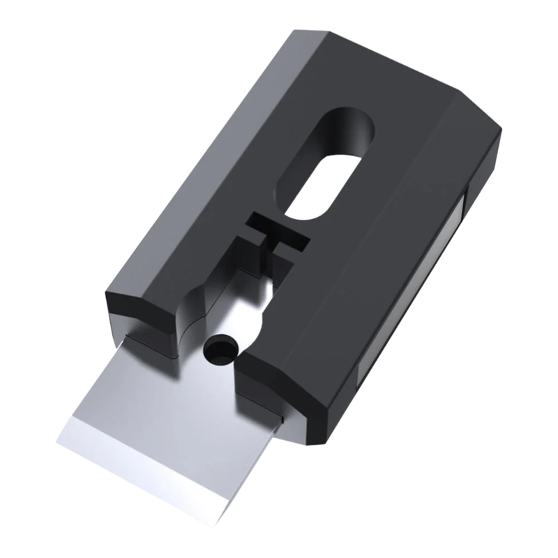 Black and silver component possibly created by Creality K2 3D printer, featuring sleek design and geometric cutouts on a clean background.