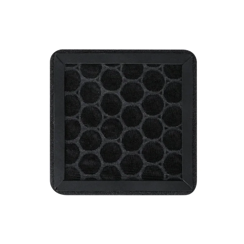 Black hexagonal filter, likely created by Creality K2 3D printer, showcasing a grid pattern with a solid border.
