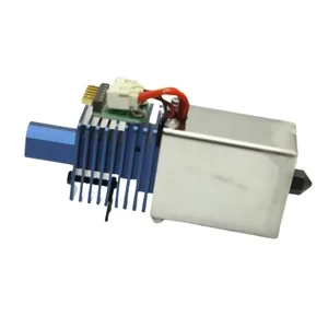 Extruder component for Creatbot D1000 3D printer, featuring blue heatsink, wiring, and silver casing.