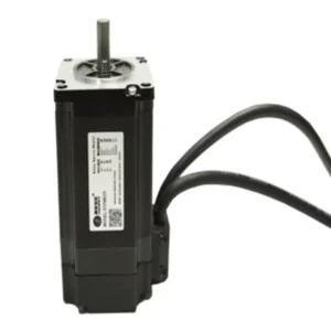 Creatbot D1000 stepper motor with dual cables and label, showcasing industrial design and branding details.