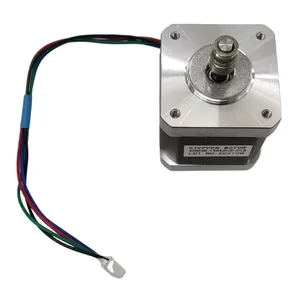 Stepper motor used in the Creatbot D600 Pro, featuring a metal casing and multicolored wired connection, showcasing industrial design and precision.