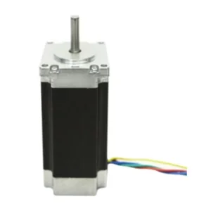 Stepper motor with a metal casing and a protruding shaft, featuring colored wires, designed for use in the Creatbot D600 Pro2 HS 3D printer.