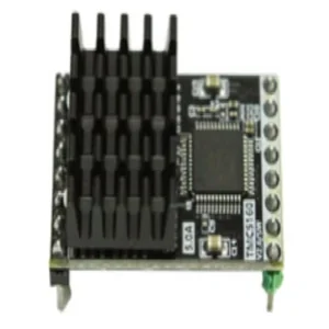 Electronic component with a heatsink and printed circuit board, possibly a part produced by the CreatBot F430 NX 3D printer.