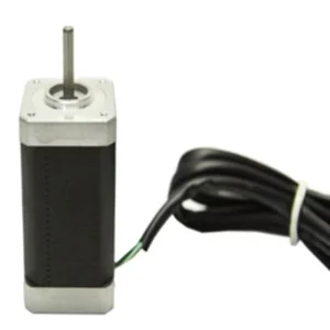 Stepper motor compatible with Creatbot F430 NX, shown with wires coiled and metal shaft extending, suitable for precise 3D printing applications.