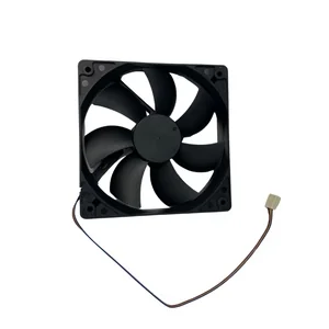 Fan component likely used in 3D printers, related to Creatbot PEEK-300, featuring a square frame and attached wiring for cooling systems.