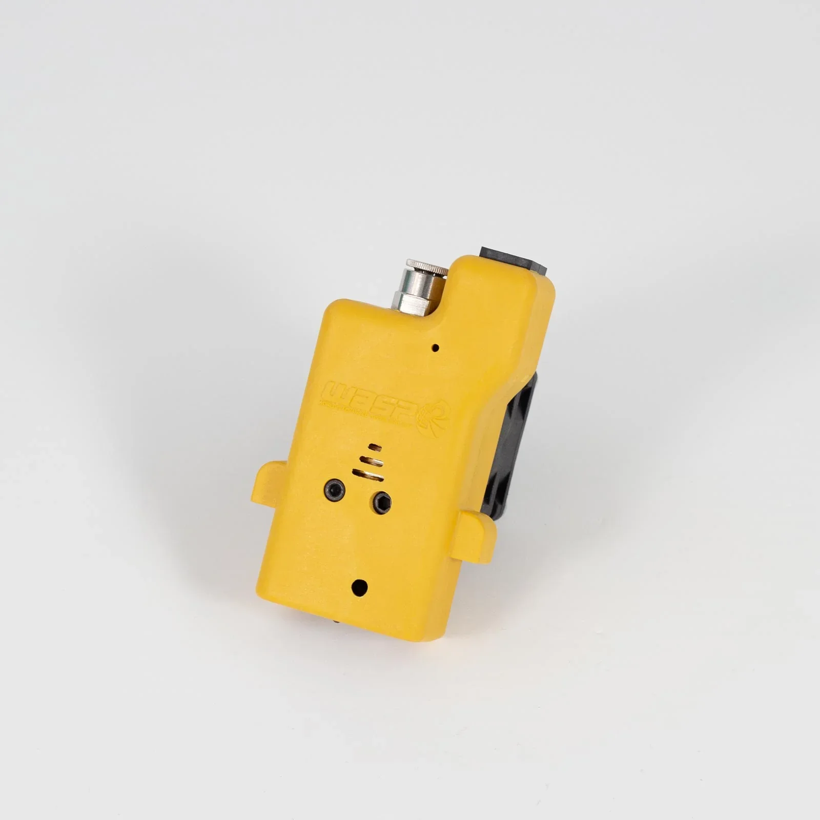 Yellow component created by Delta Wasp 2040 Industrial X, showing branding and design features on a white background.